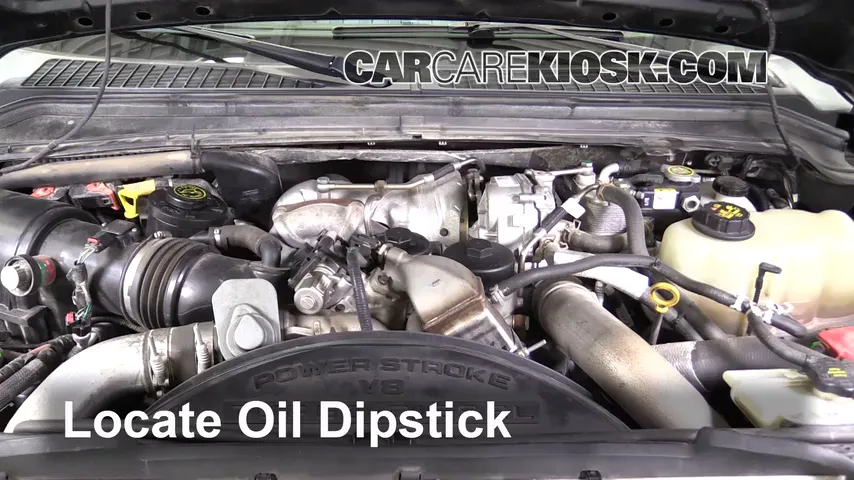 2010 Ford F-250 Super Duty XLT 6.4L V8 Turbo Diesel Standard Cab Pickup Oil Check Oil Level